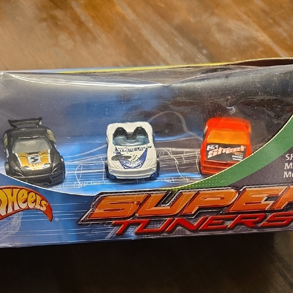 Hot Wheels Super Tuners Toy Car Trio - Black, White, and Red
